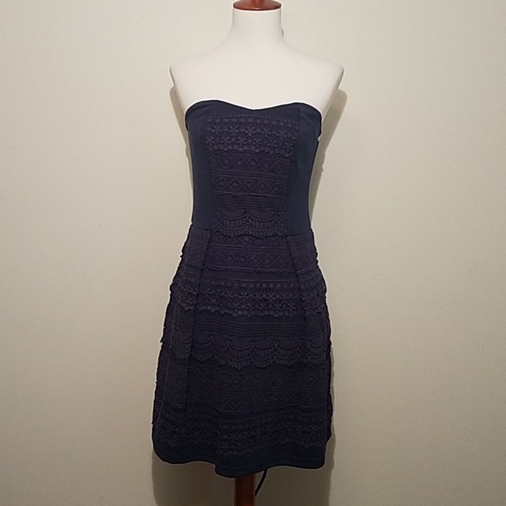 NWOT Pure Sugar navy strapless dress